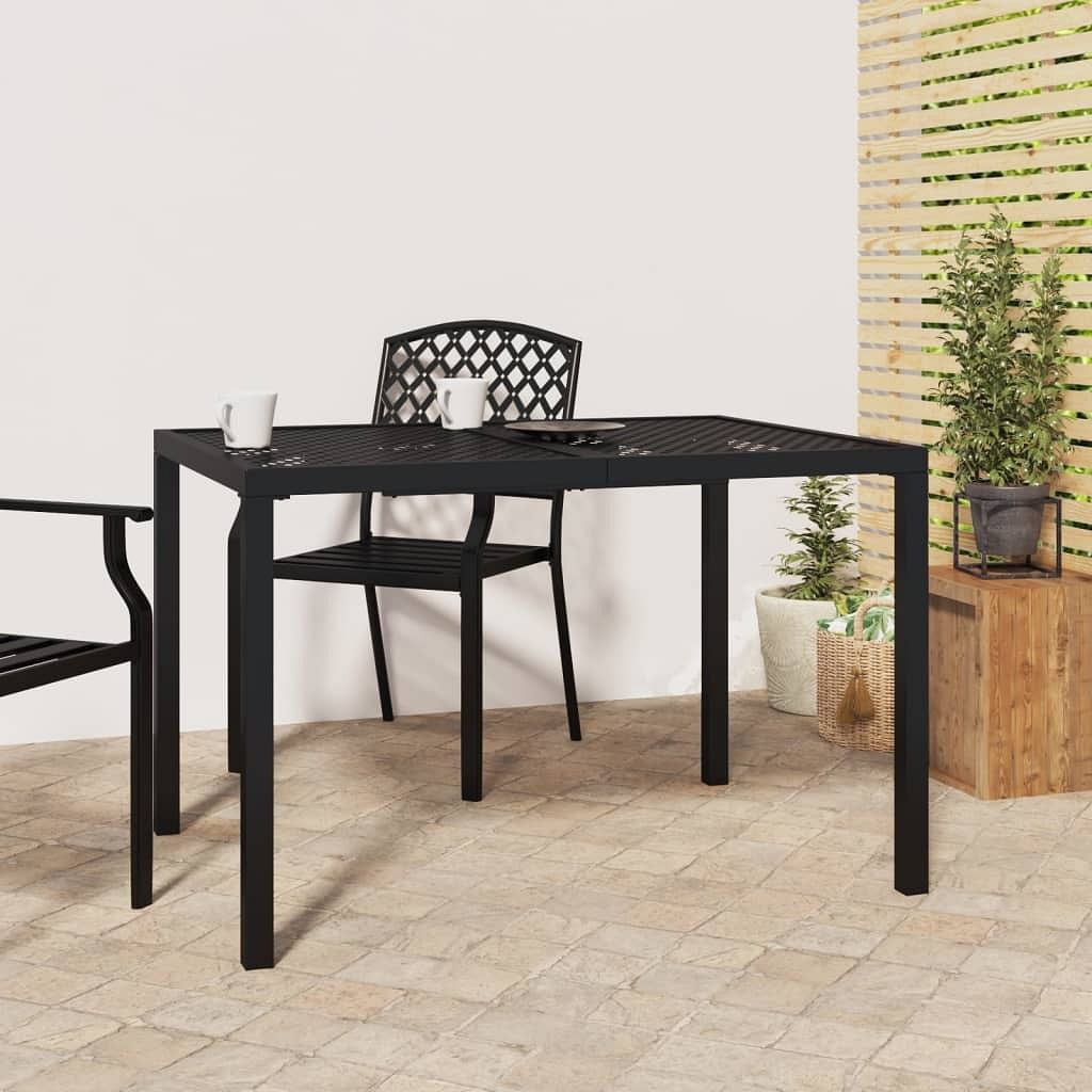 Garden table anthracite steel large durable garden table