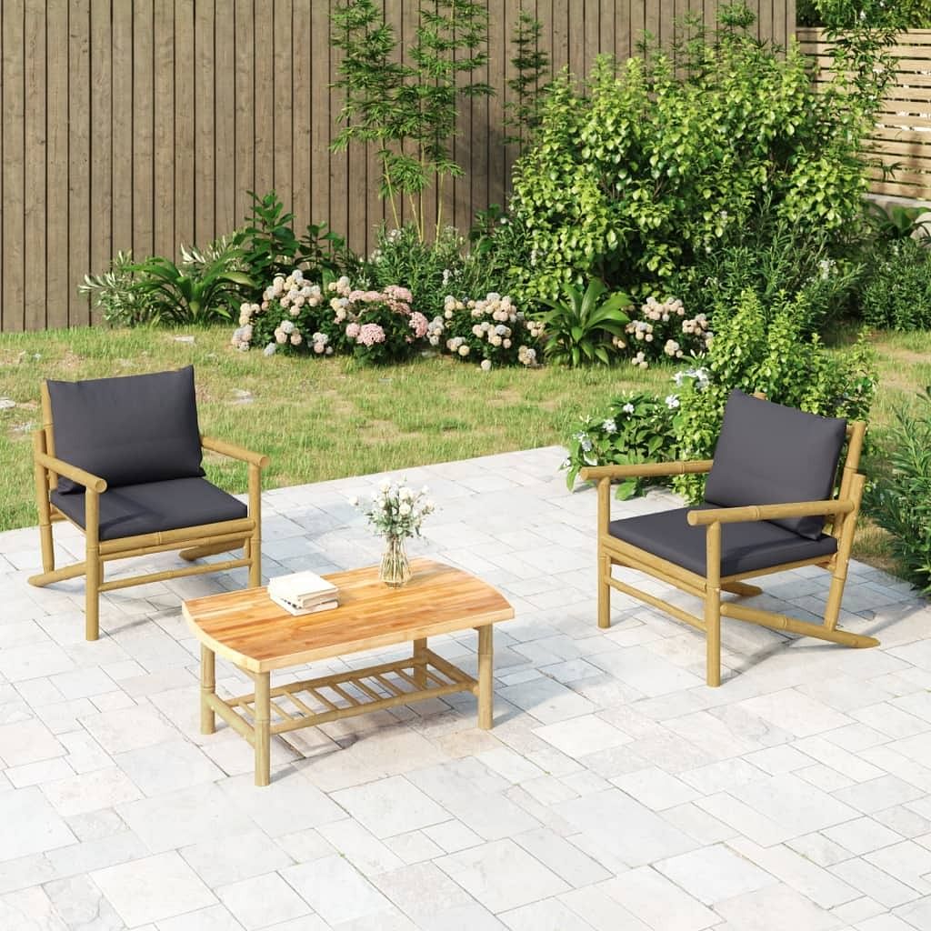 Garden coffee table natural bamboo medium durable