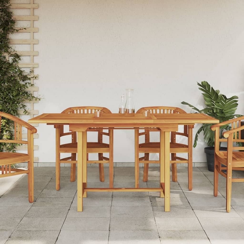 Garden table natural teak solid teak wood medium extendable