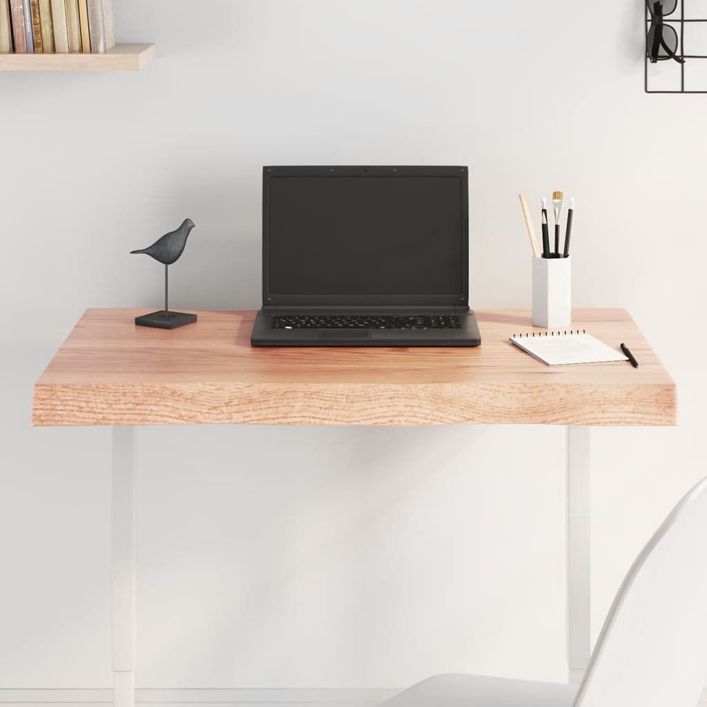 Table top light brown solid oak wood 31.5 x 15.7 in