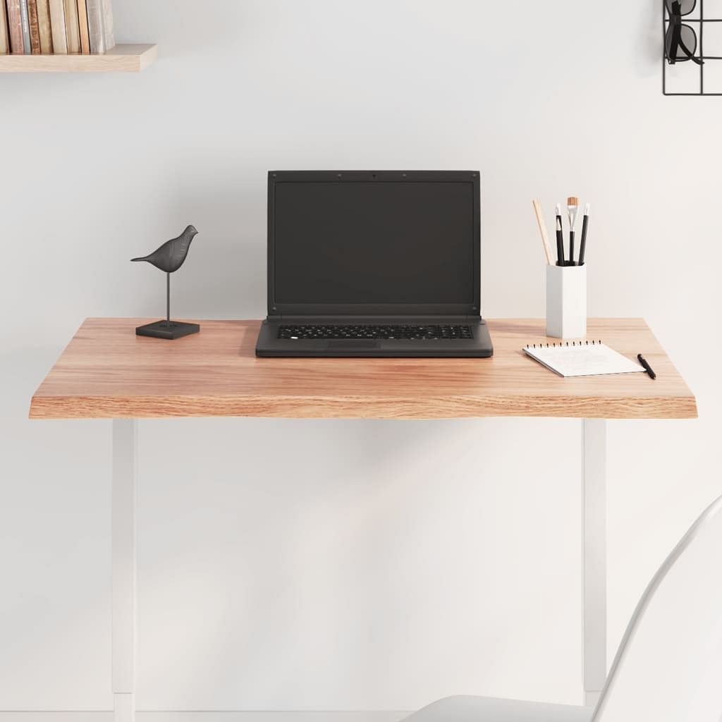 Table top light brown solid oak wood 31.5 x 23.6 in wood grain
