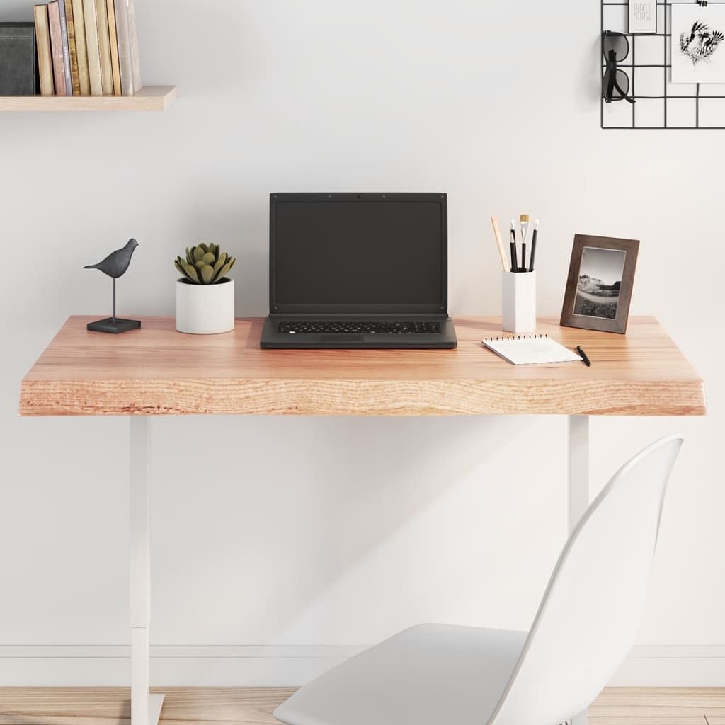 Table top light brown solid oak wood 39.4 x 15.7 x durable