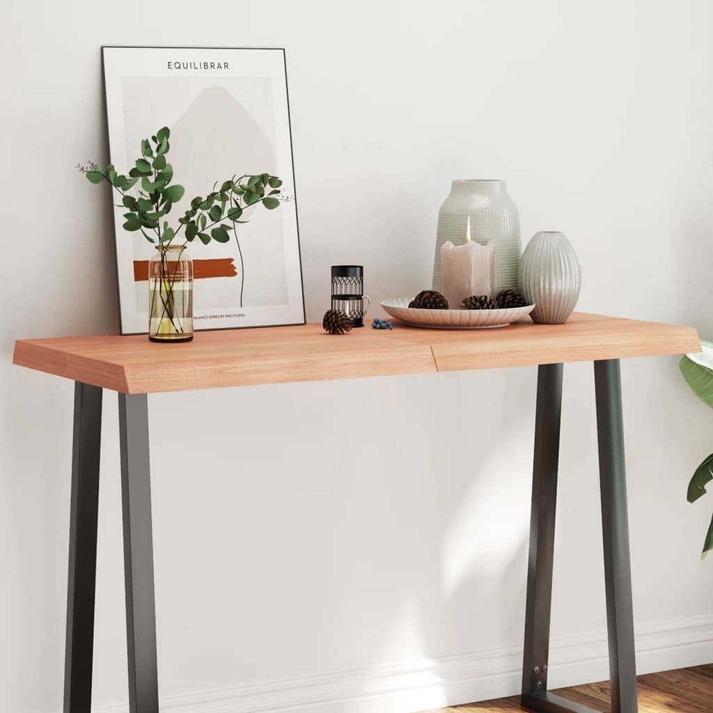 Table top light brown solid oak wood 47.2x19.7x2.4 in foldable
