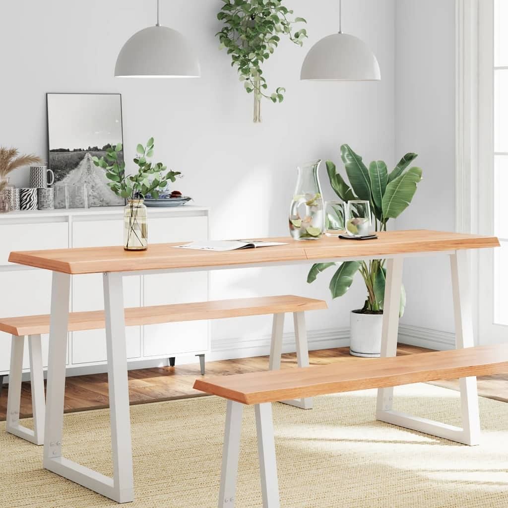 Table top light brown solid oak wood large foldable table top