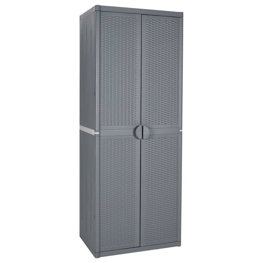 Garden storage cabinet grey polypropylene large