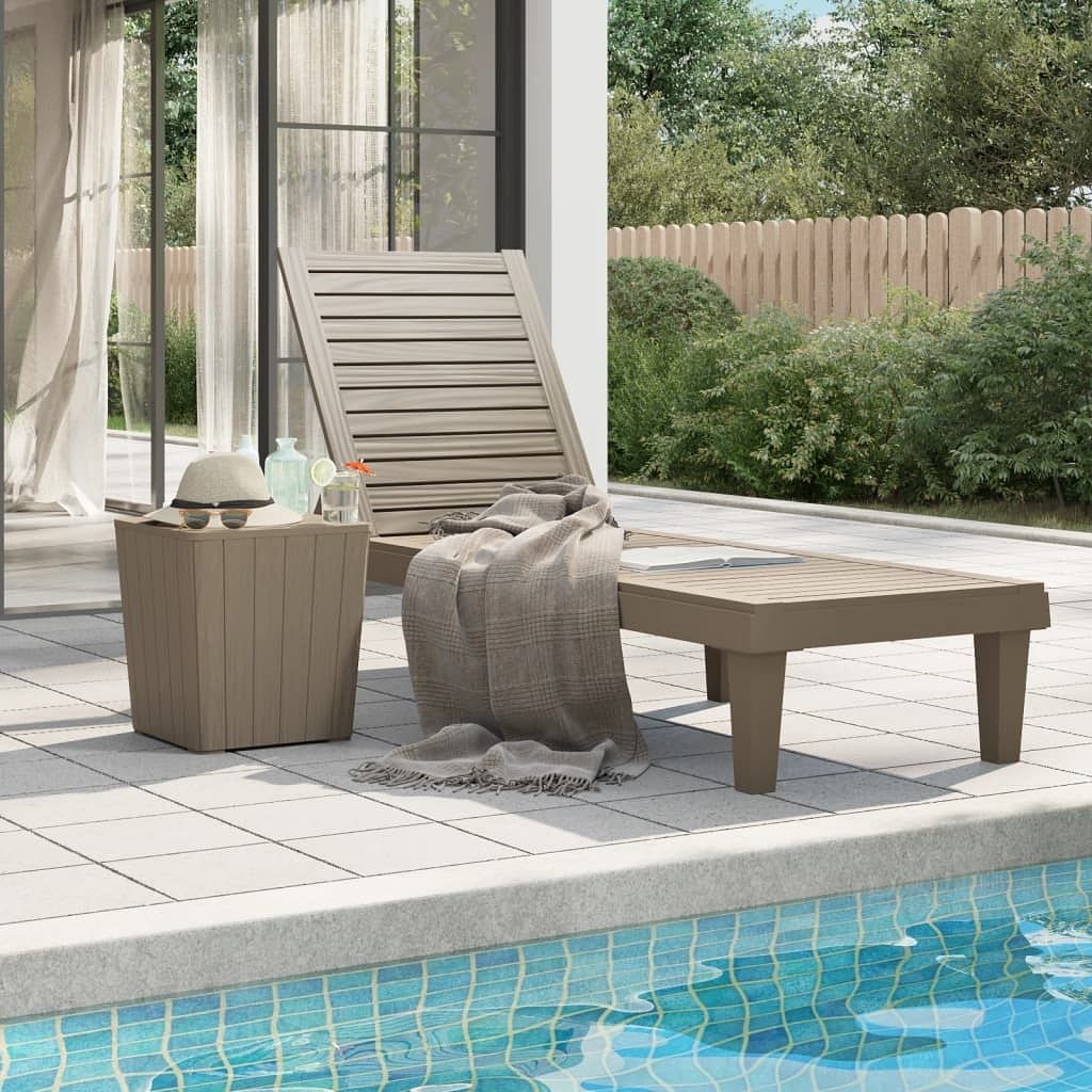 Sun lounger light brown polypropylene 61.0 x 22.8 x 32.7 in