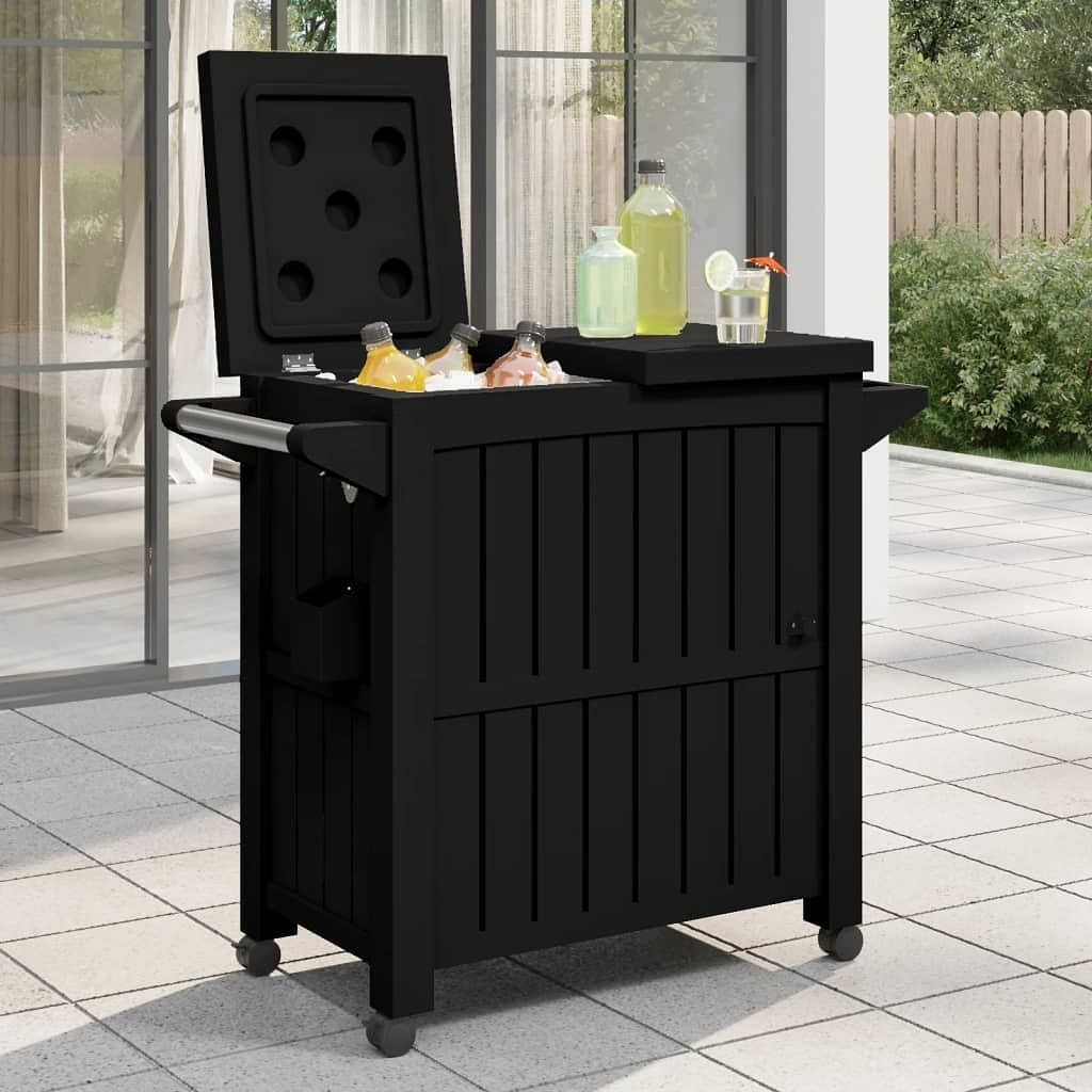 3-in-1 serving cart black polypropylene