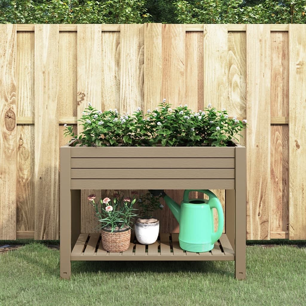 Garden raised bed light brown polypropylene tall