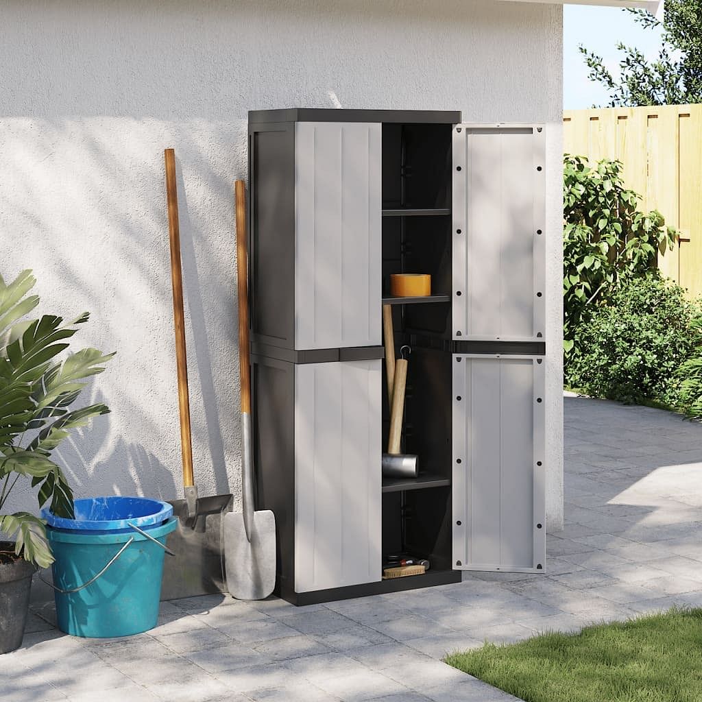 Outdoor storage cabinet grey and black 100% polypropylene (pp)