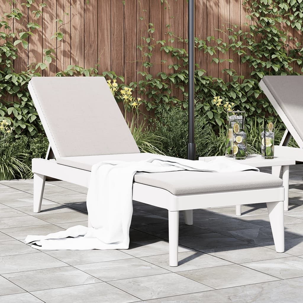 Sun lounger white polypropylene medium multi-position backrest