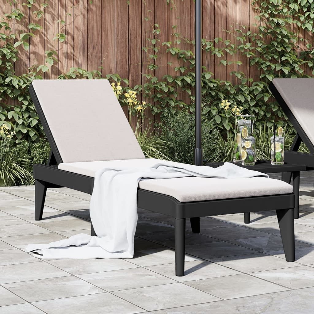 Sun lounger anthracite 100% polypropylene standard