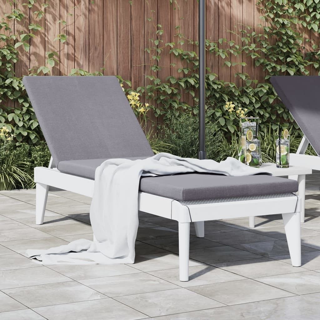 Sun lounger white 100% polypropylene standard height-adjustable