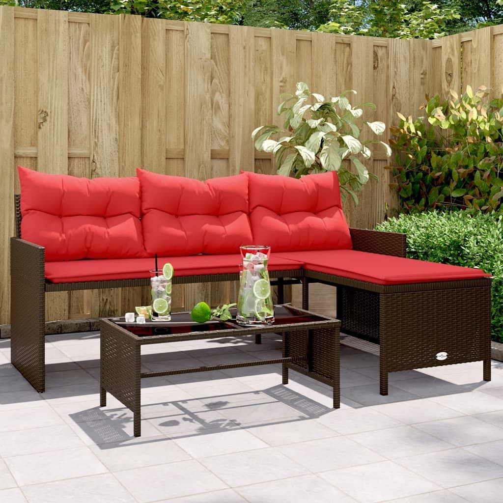 Garden sofa brown and red