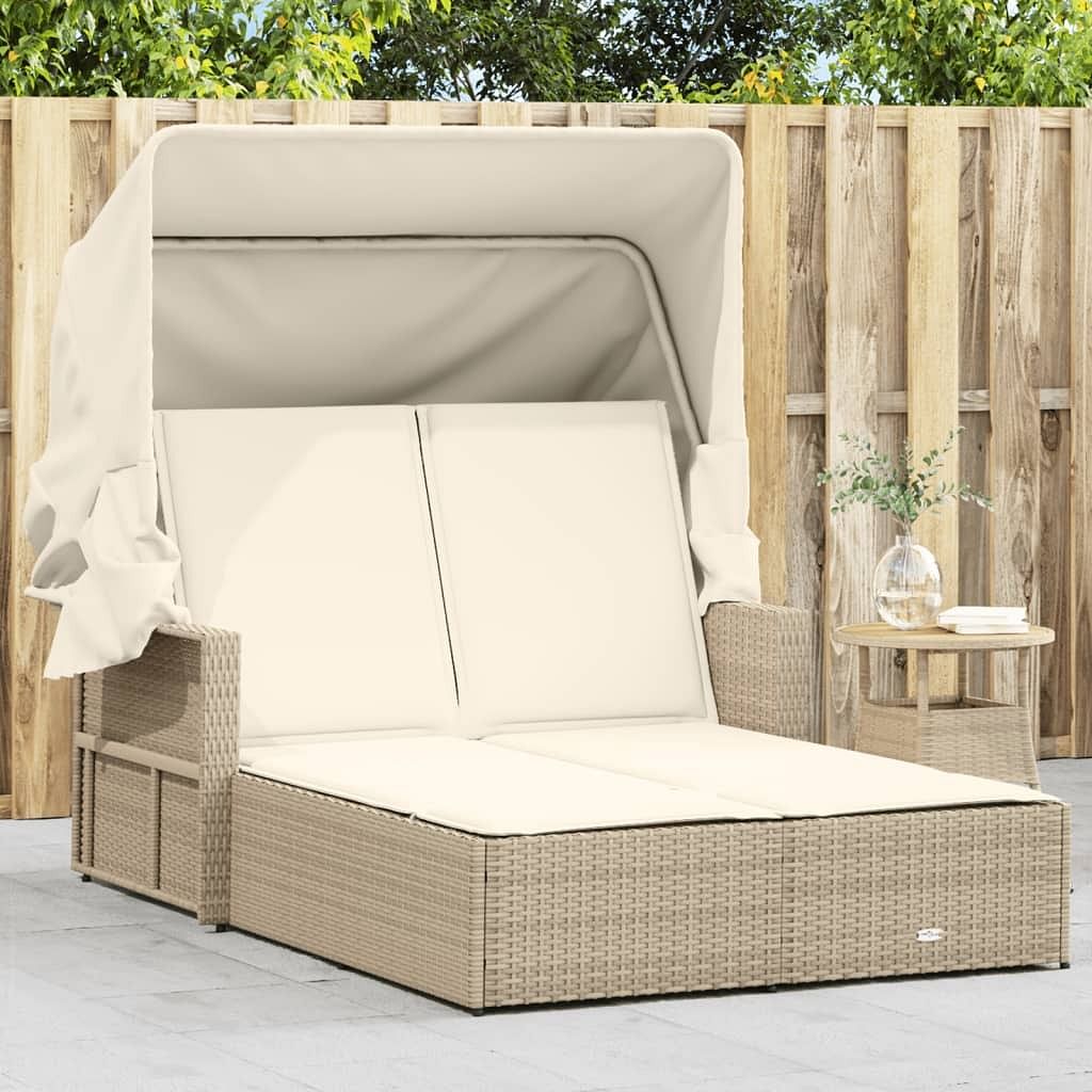 Double sun lounger beige, cream white