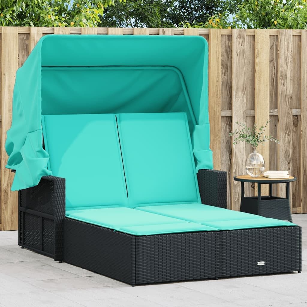 Double sun lounger black