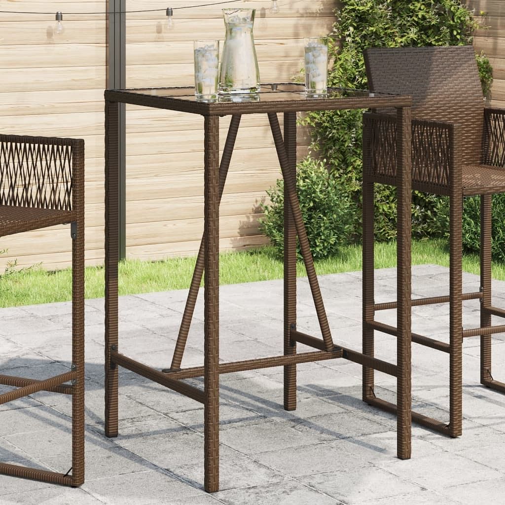 Outdoor bar table brown and black