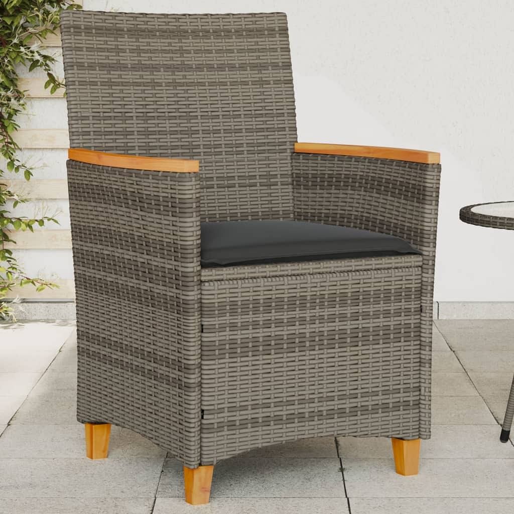 Garden chair grey pe rattan 23.2 x 24.0 x 35.4 in