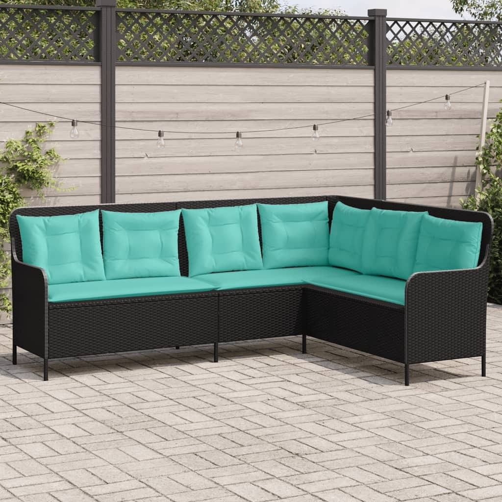 Patio sofa black, turquoise