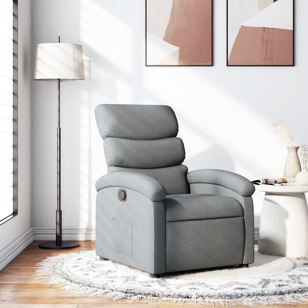Recliner chair light gray polyester standard recliner chair