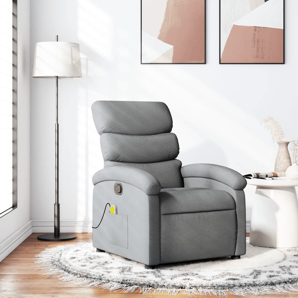 Massage recliner chair light grey