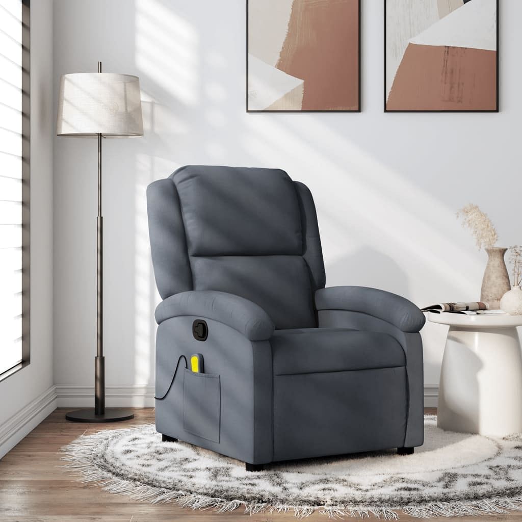 Massage recliner chair dark grey