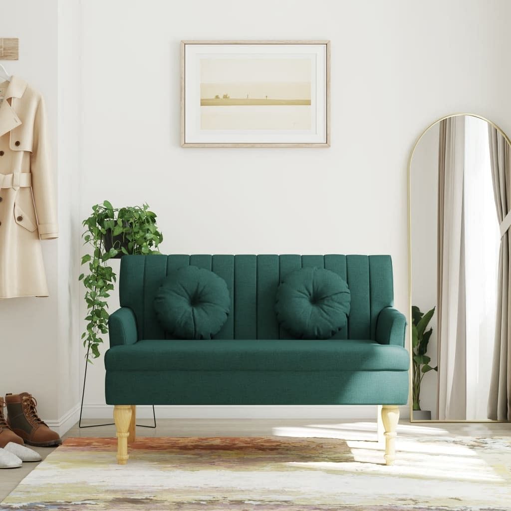Bench dark green fabric (100% polyester) medium bench