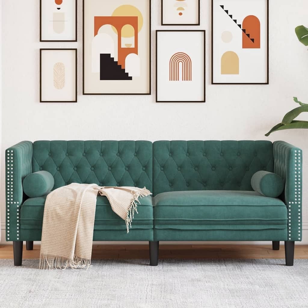 Chesterfield sofa dark green