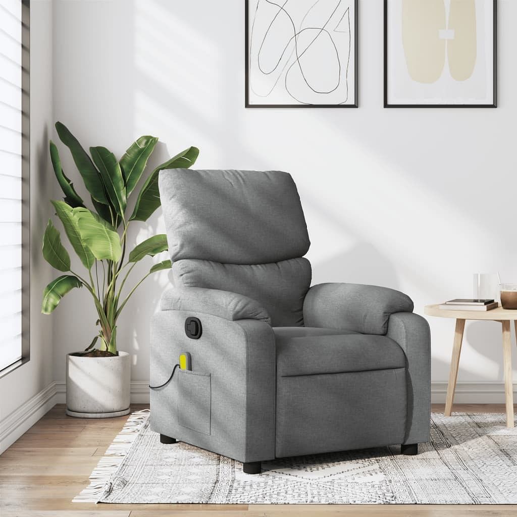 Massage recliner chair light grey