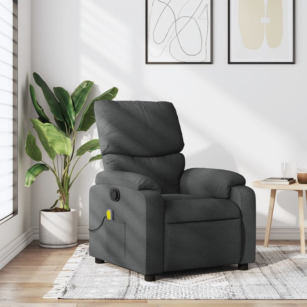 Massage recliner chair dark grey