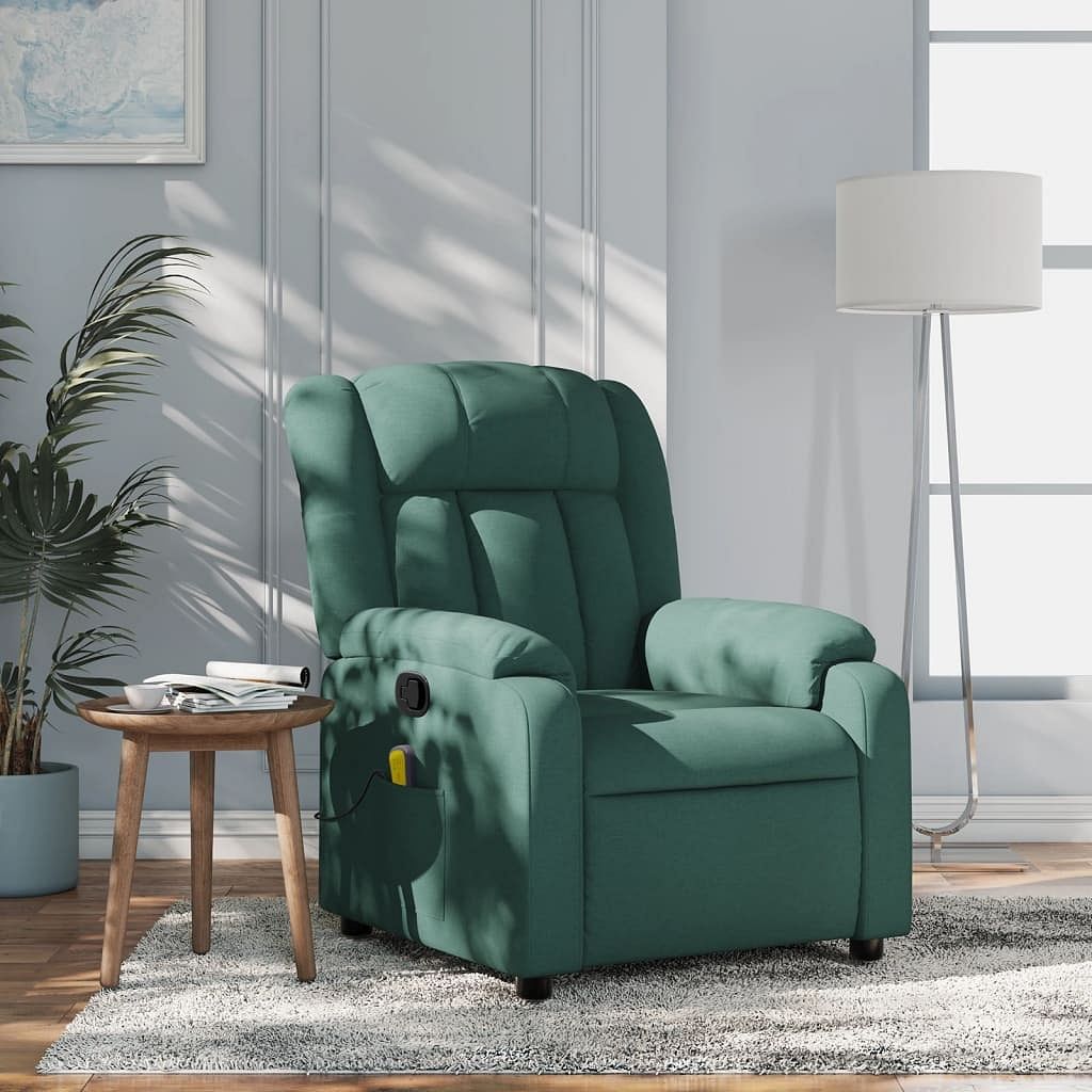 Massage recliner chair dark green