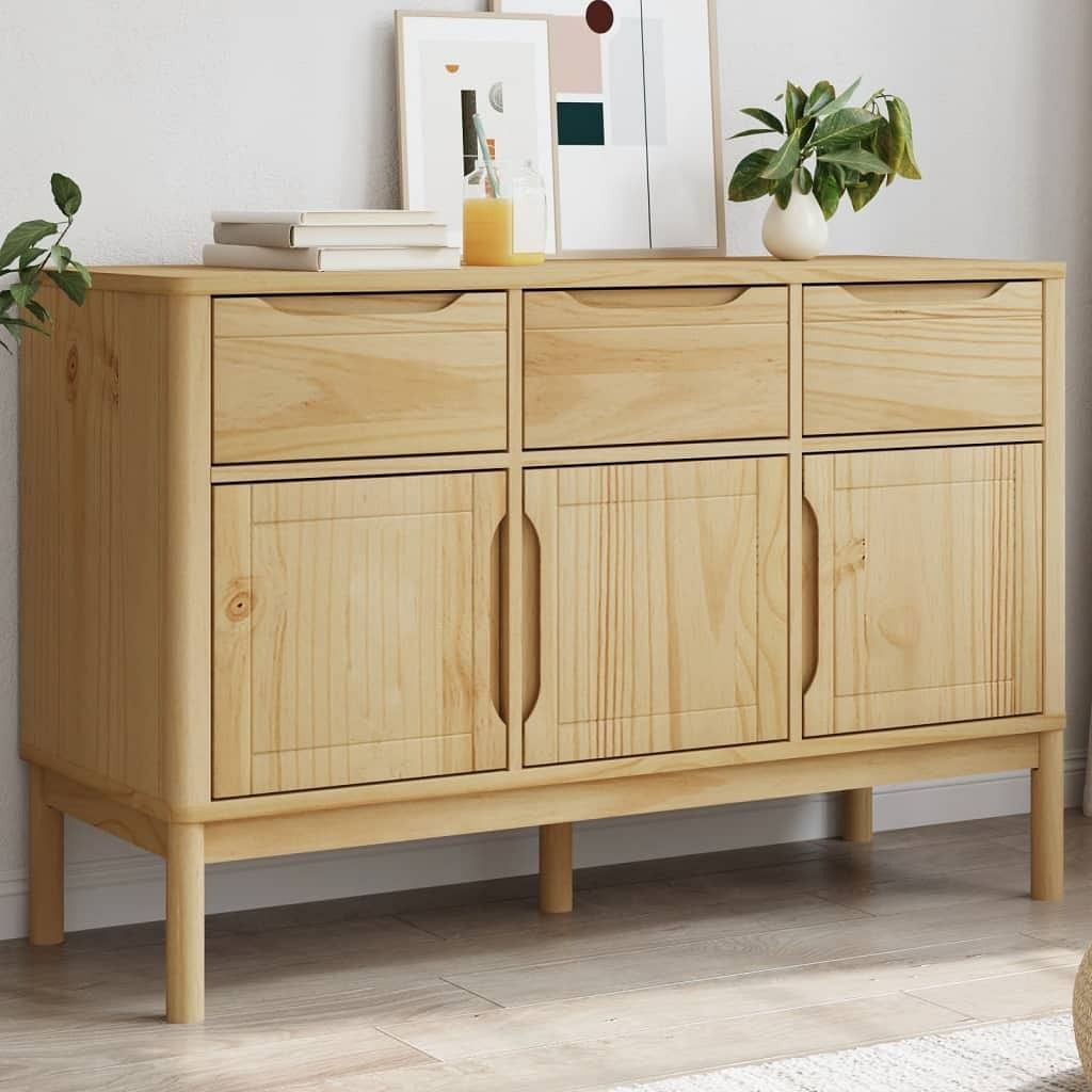 Sideboard wax brown solid pinewood, engineered wood medium