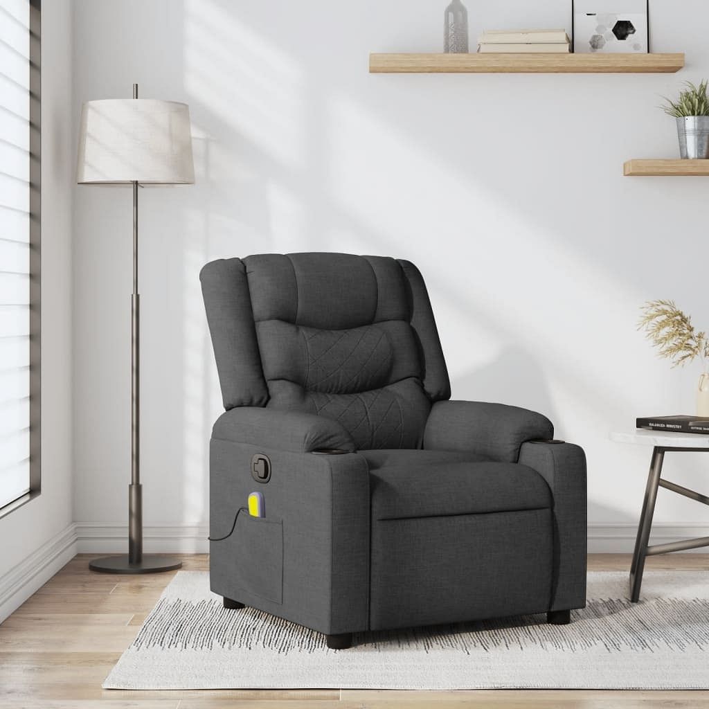 Massage recliner chair dark grey