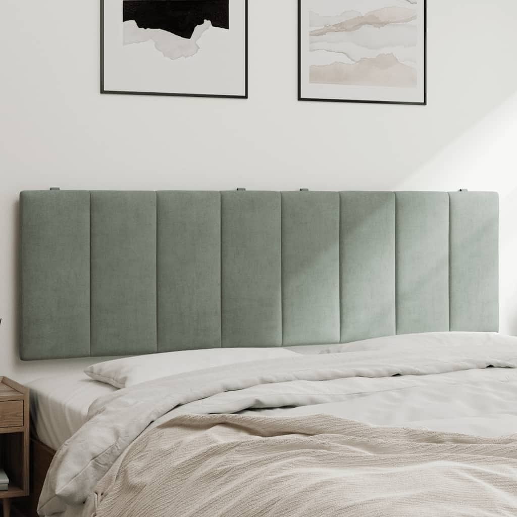 Headboard cushion light grey velvet, foam 60 in wide