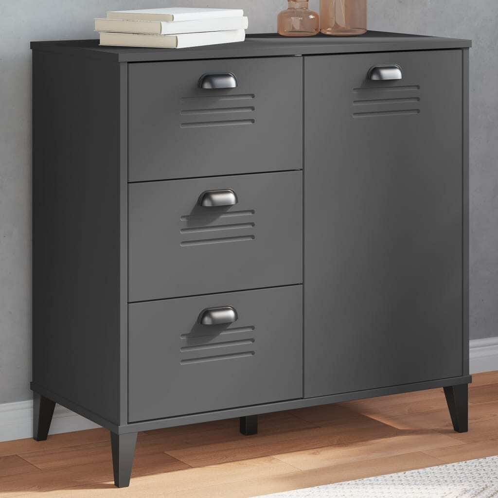 Storage cabinet anthracite grey engineered wood