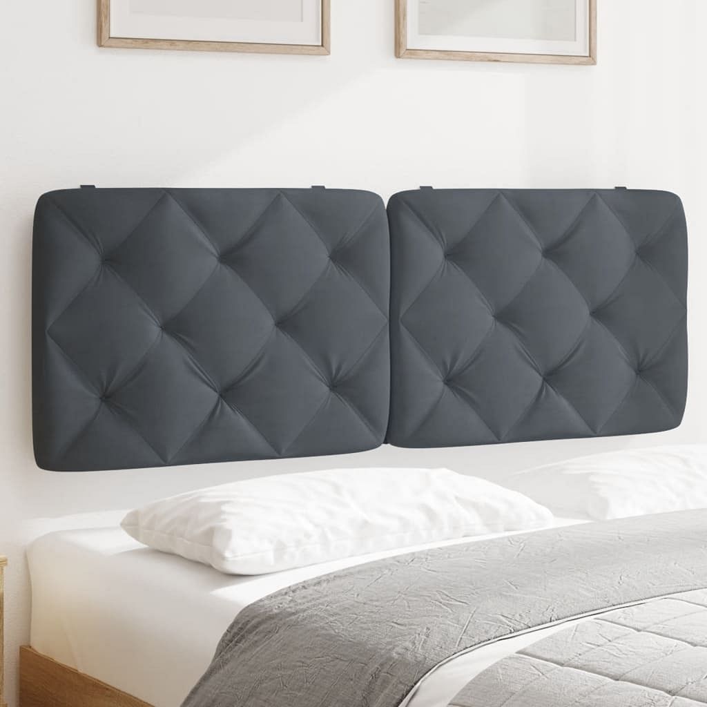 Headboard cushion dark grey velvet, foam 53.9 in mattress width