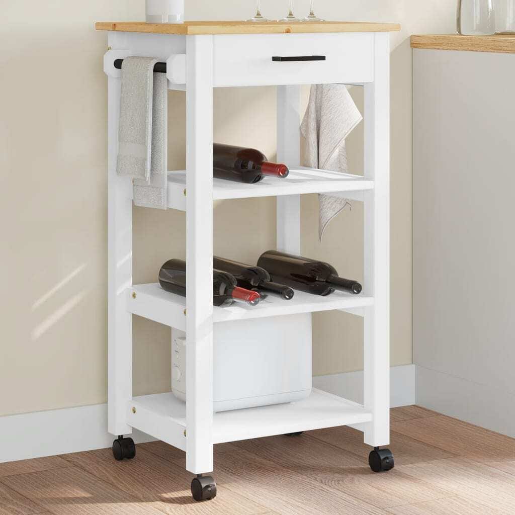 Kitchen trolley monza 18.9"x15.7"x35.4" solid wood pine