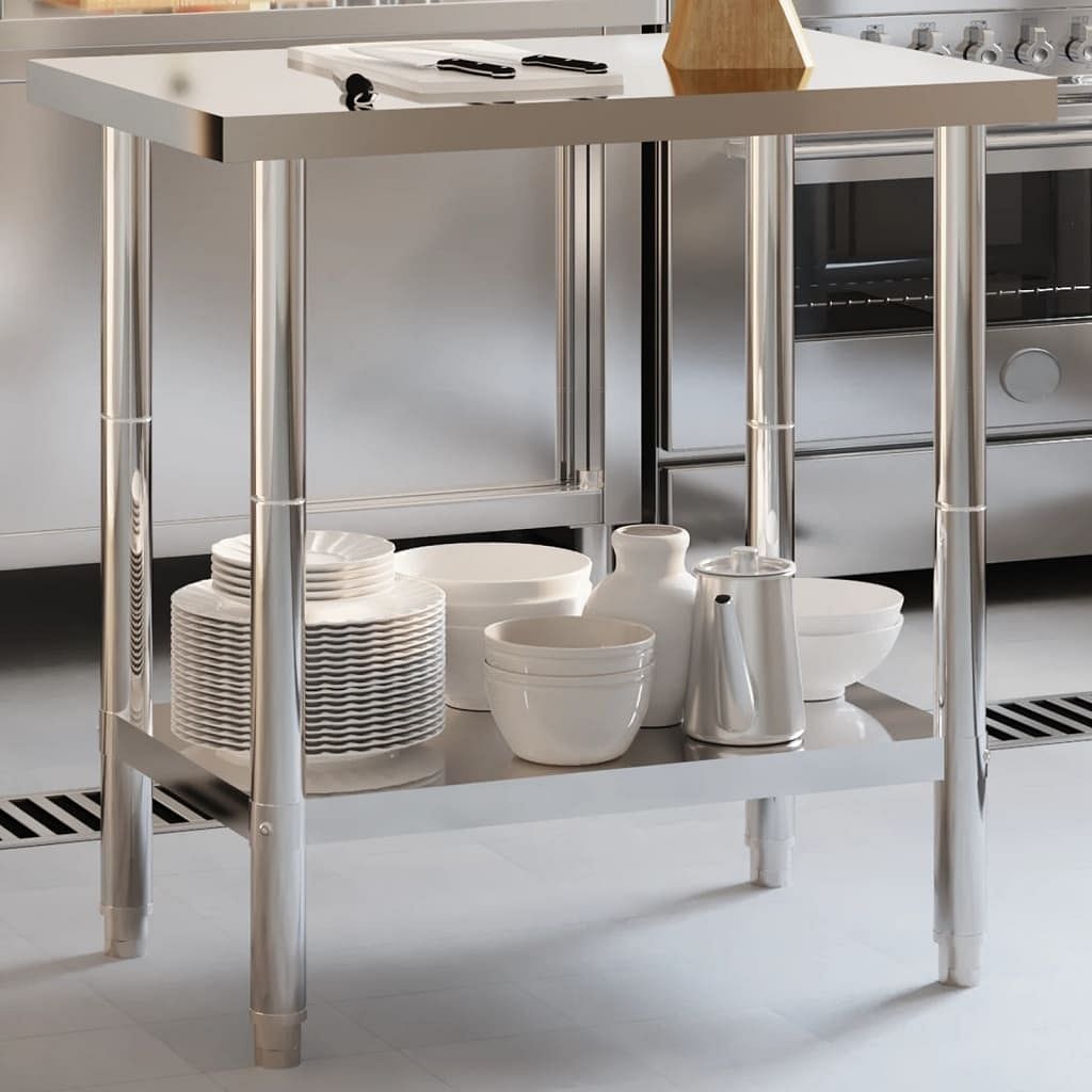 Kitchen work table 32.5"x21.7"x33.5" stainless steel