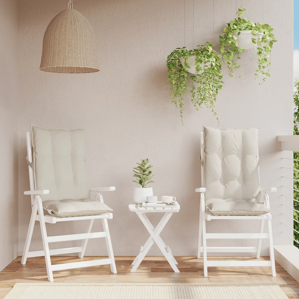 Highback chair cushion set of 2 cream