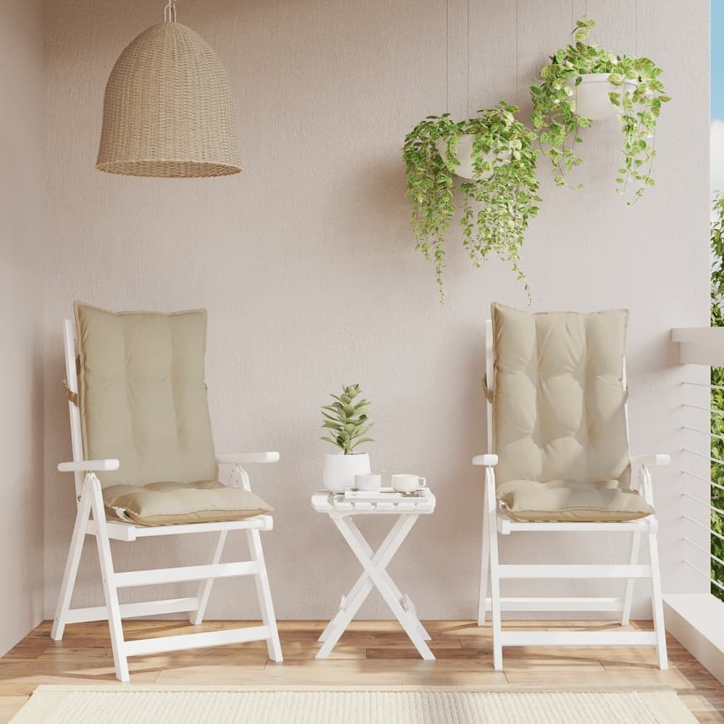 Highback chair cushion set of 2 beige