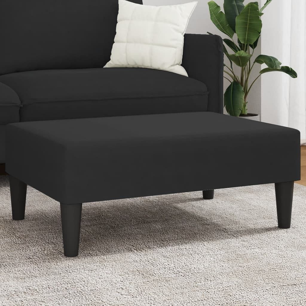 Footstool black velvet (100% polyester), plywood compact durable