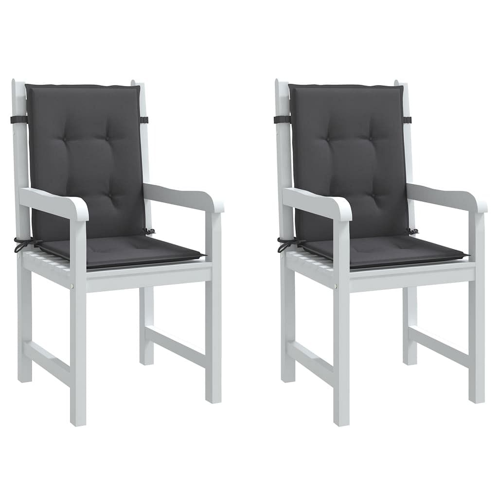 Lowback chair cushion set of 2 melange anthracite