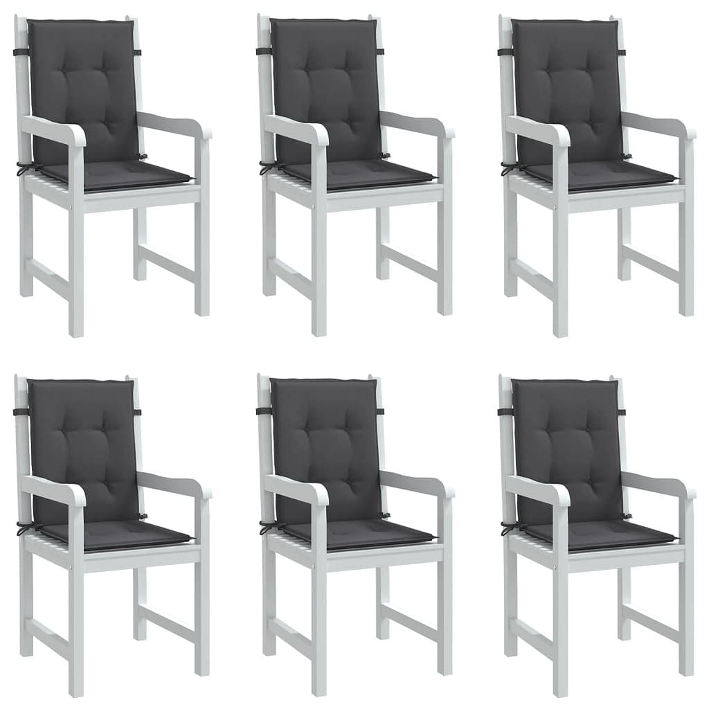 Lowback chair cushion set of 6 melange anthracite