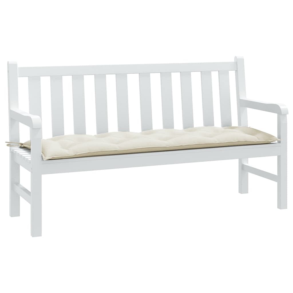 Garden bench cushion melange cream 100% polyester