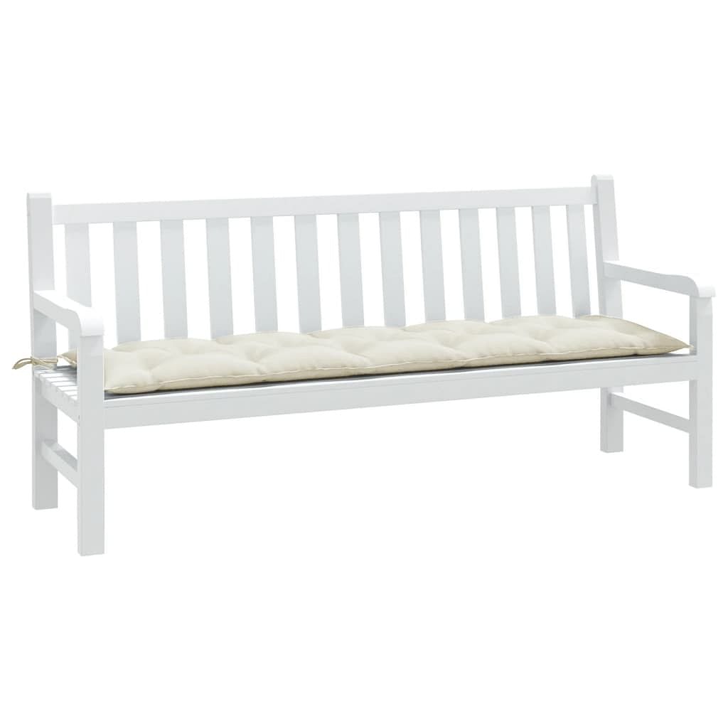 Garden bench cushion melange cream 100% polyester
