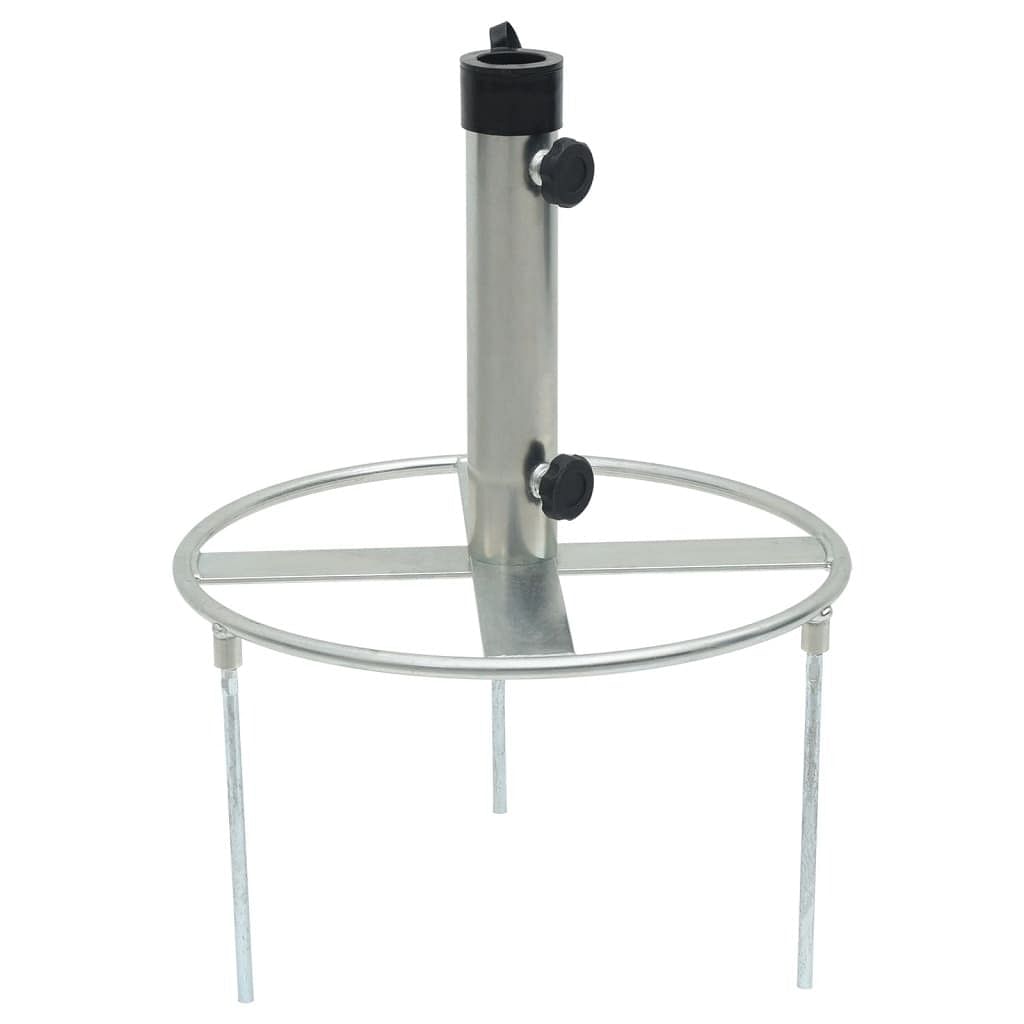 Umbrella base silver steel with powder coating one size