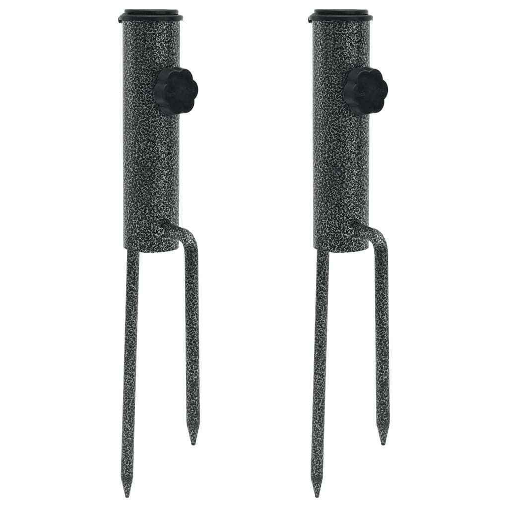 Parasol stand black galvanized steel adjustable diameter