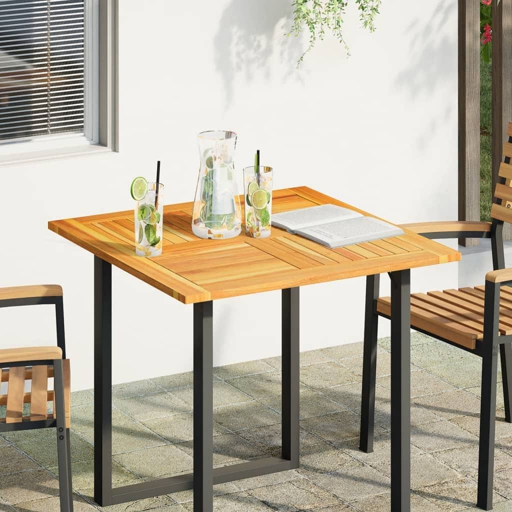 Table top natural wood solid acacia wood 31.5 x 31.5 in durable