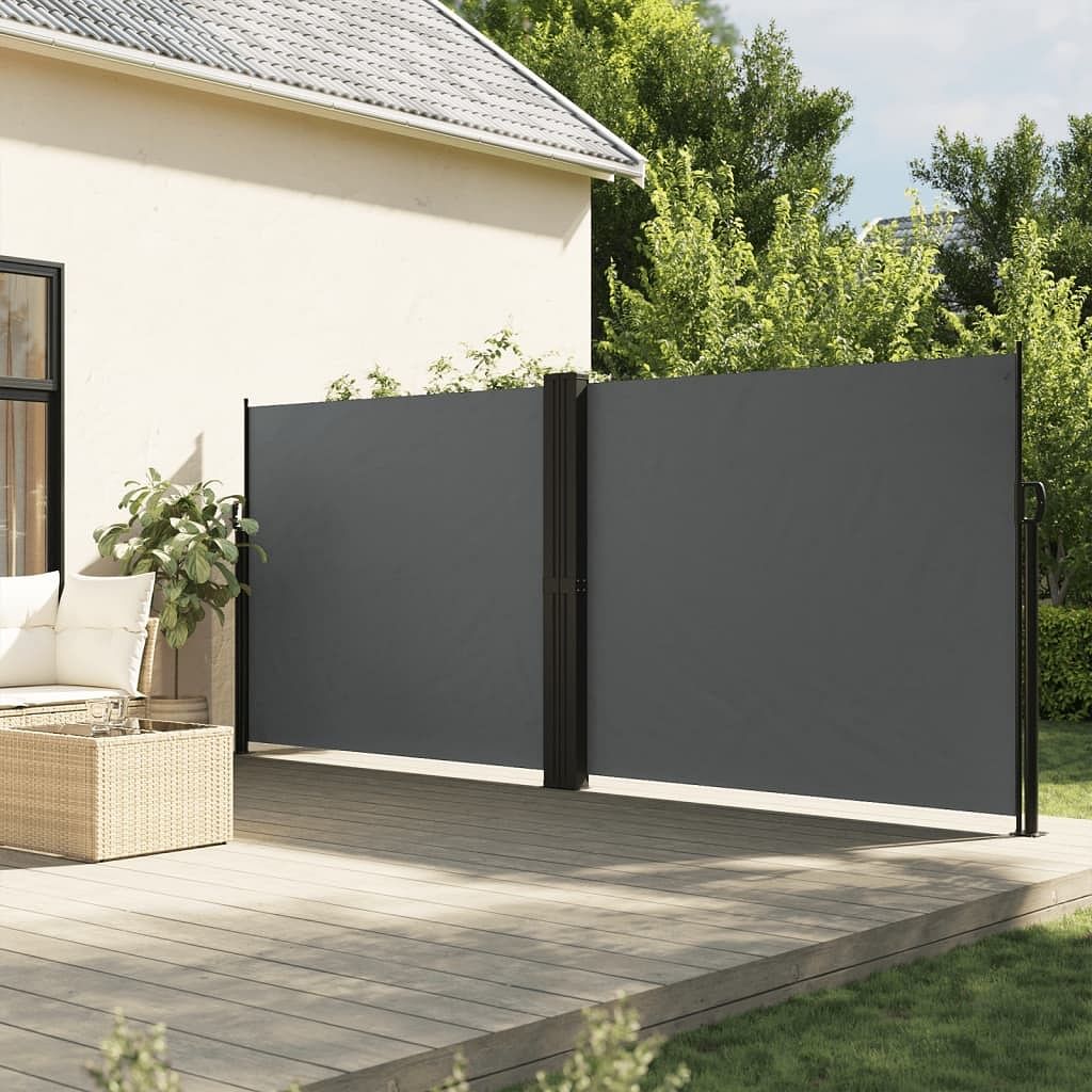Retractable side awning anthracite 70.9"x472.4"