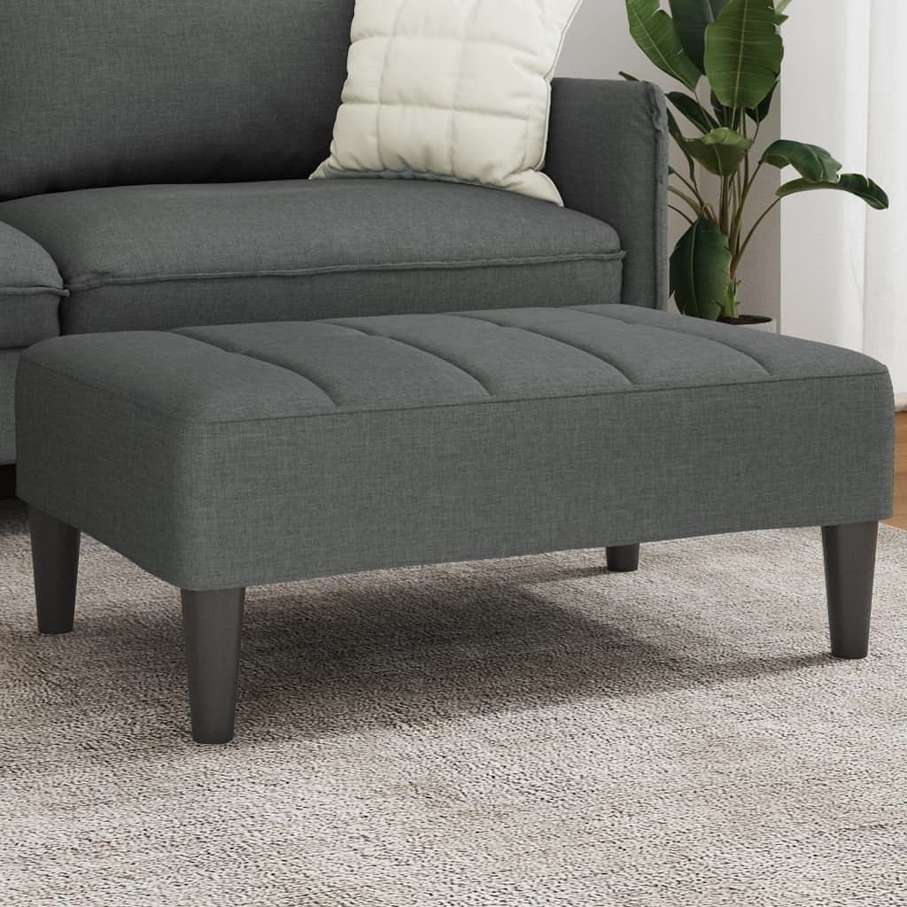 Footstool dark grey 100% polyester, plywood, plastic, foam medium