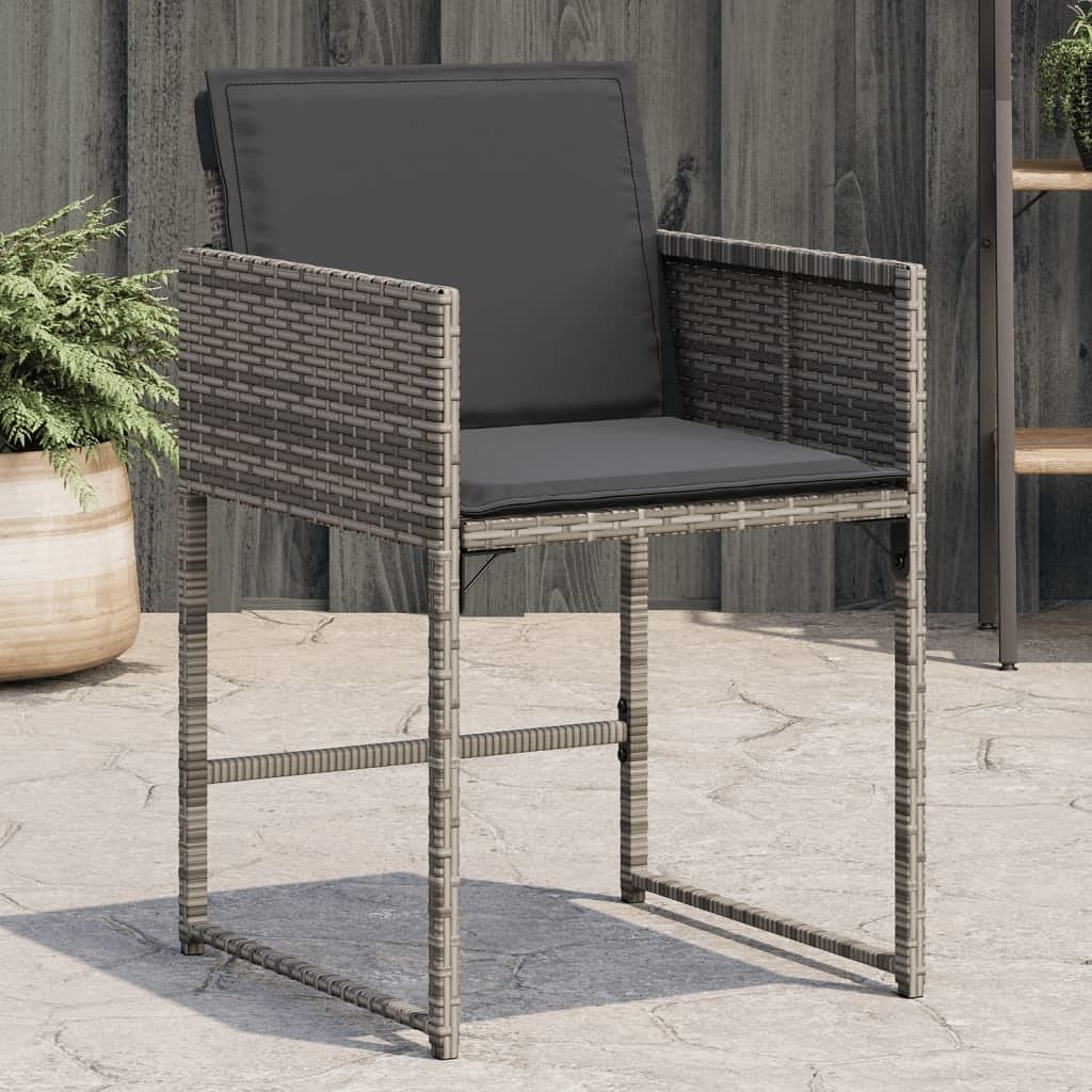 Patio chair grey pe rattan, powder-coated steel standard foldable